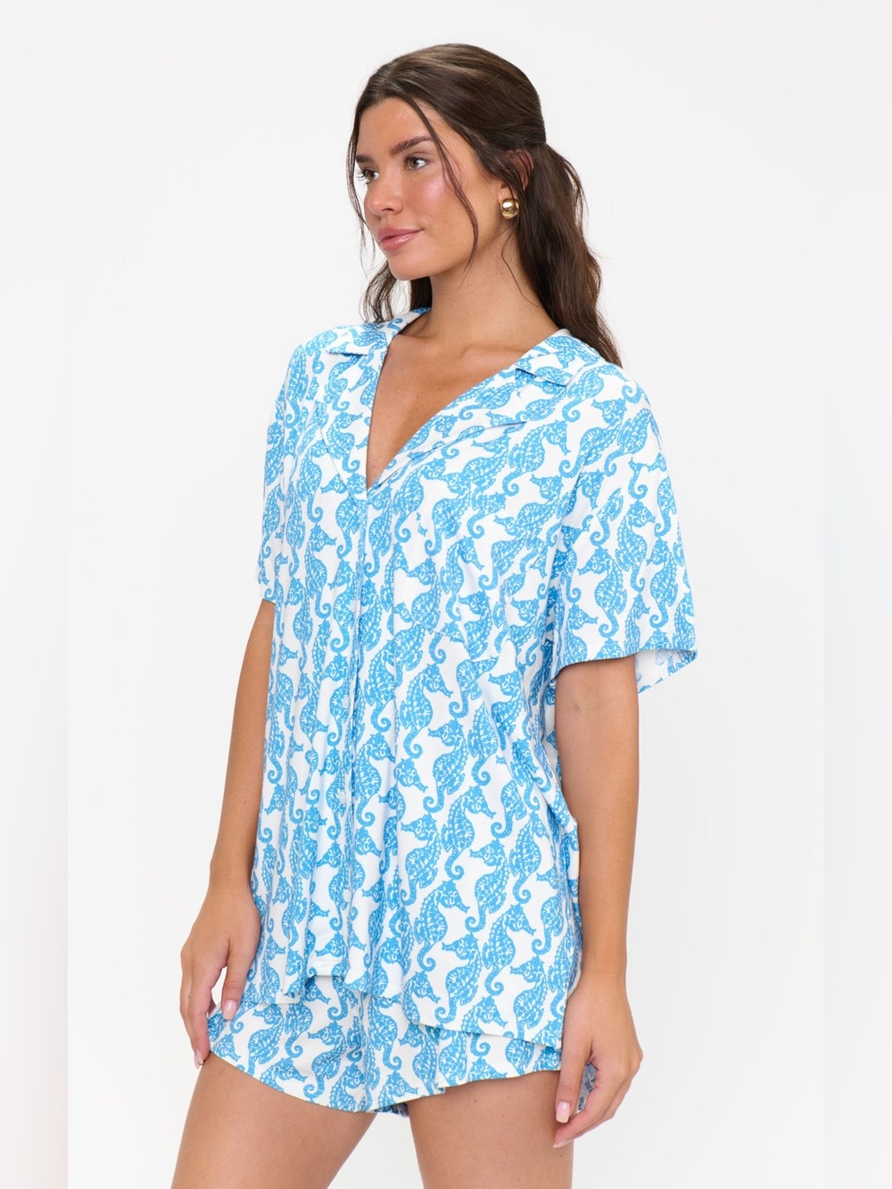 Show Me Your Mumu Sunday Morning Seashell PJ Set Shorts Size S NWOT lounge beach